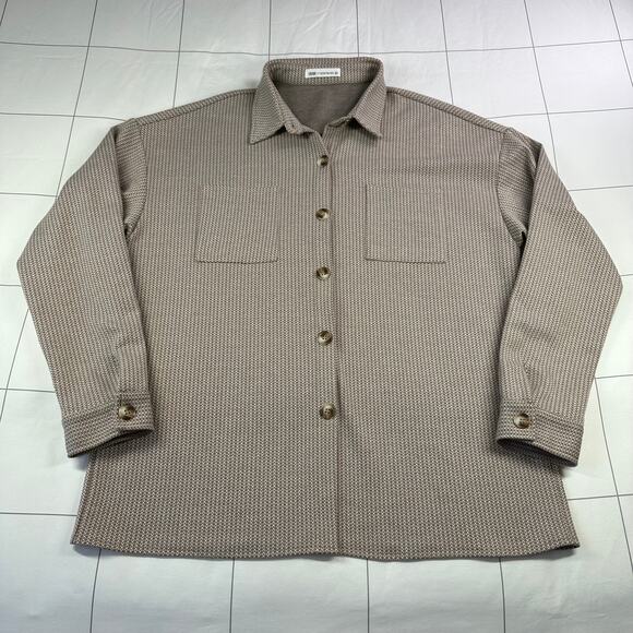 12th Tribe x The Salty Blonde Shirt Jacket Womens Medium Herringbone Button Up - Picture 1 of 5